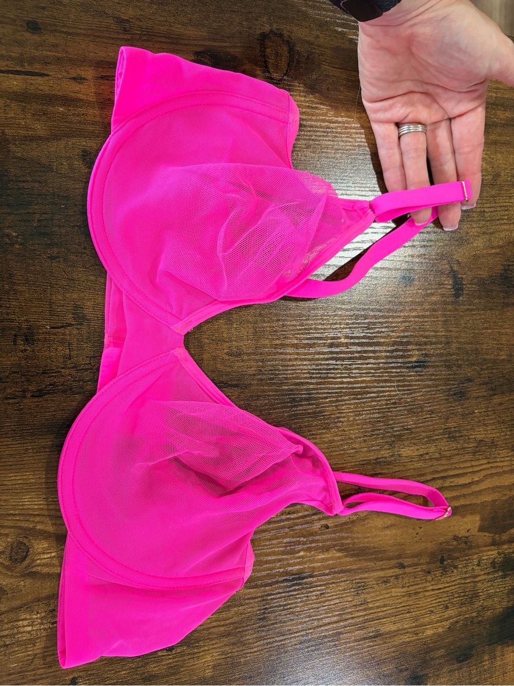 smart & sexy Neon Pink Sheer Mesh Underwire Bra